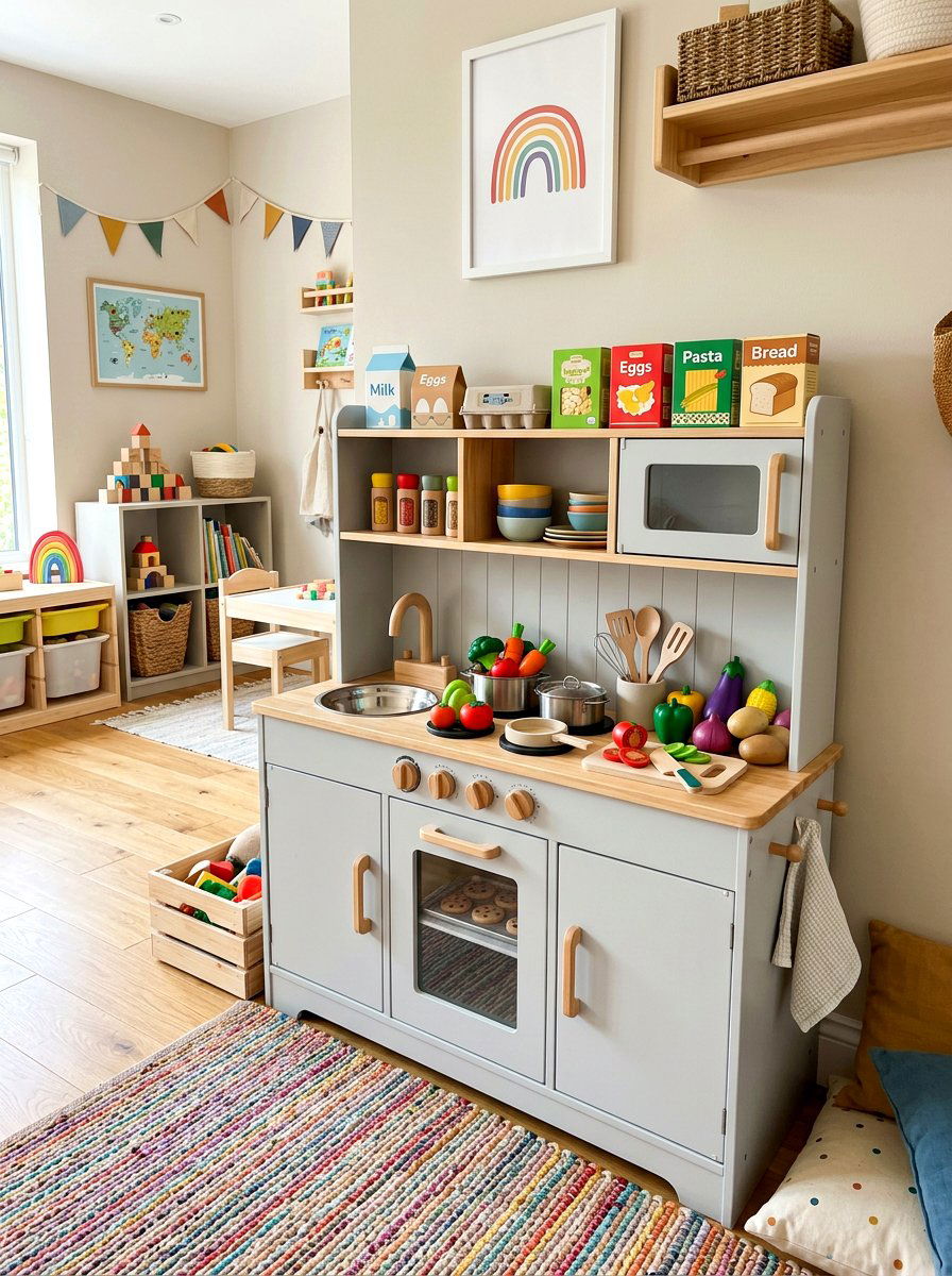 Gender Neutral Play Kitchen - 30 play kitchen corner ideas