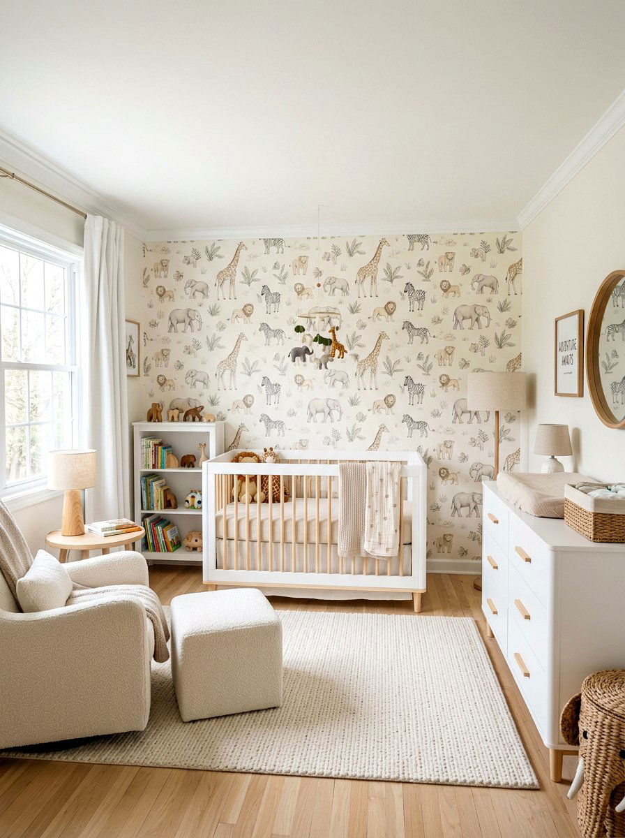 Gender Neutral Safari Wallpaper - 30 safari wall mural nursery ideas