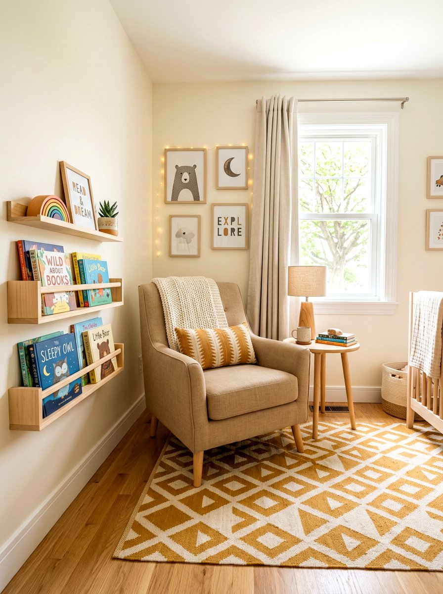 Gender neutral reading nook - 30 nursery reading corner ideas aesthetic