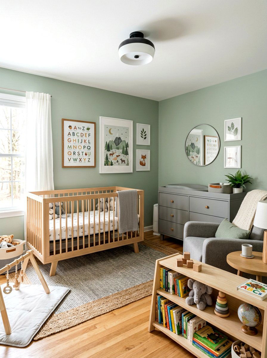 Gender neutral sage nursery - 30 soft sage nursery ideas