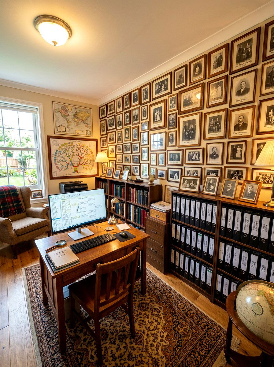 Genealogy and family history room - 30 home archive room ideas
