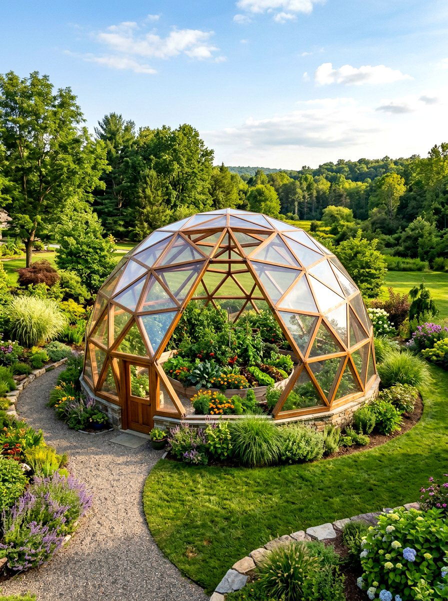Geodesic Dome Greenhouse - 30 budget greenhouse ideas