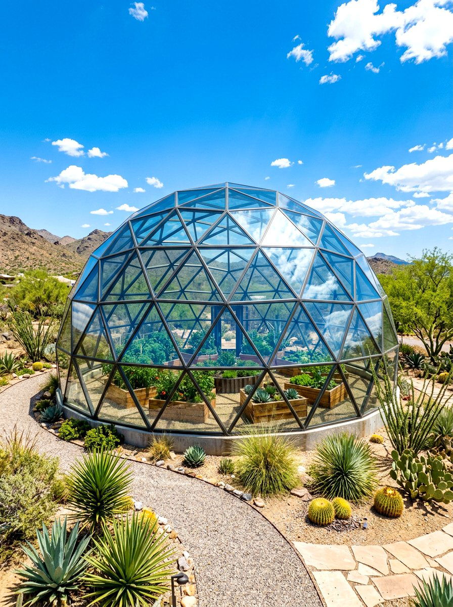 Geodesic dome greenhouse - 30 backyard greenhouse ideas