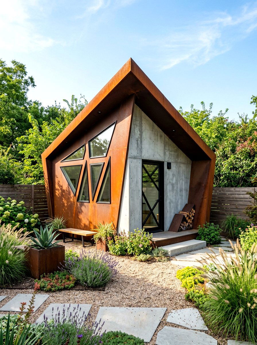 Geometric Backyard Shed - 30 modern shed ideas