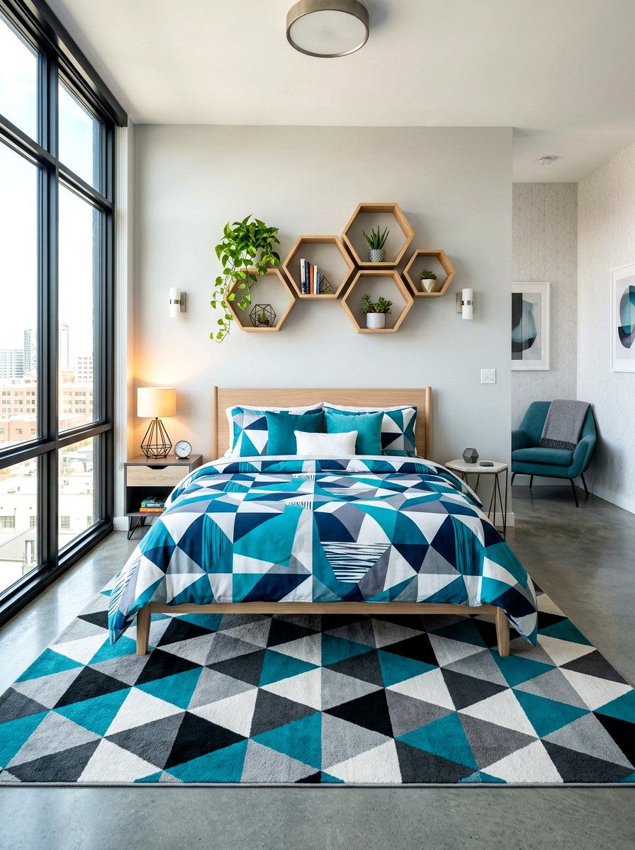 Geometric Bedroom - 30 tween girl bedroom ideas