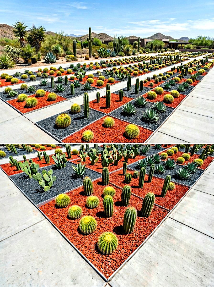 Geometric Cactus Layout - 30 cactus garden ideas