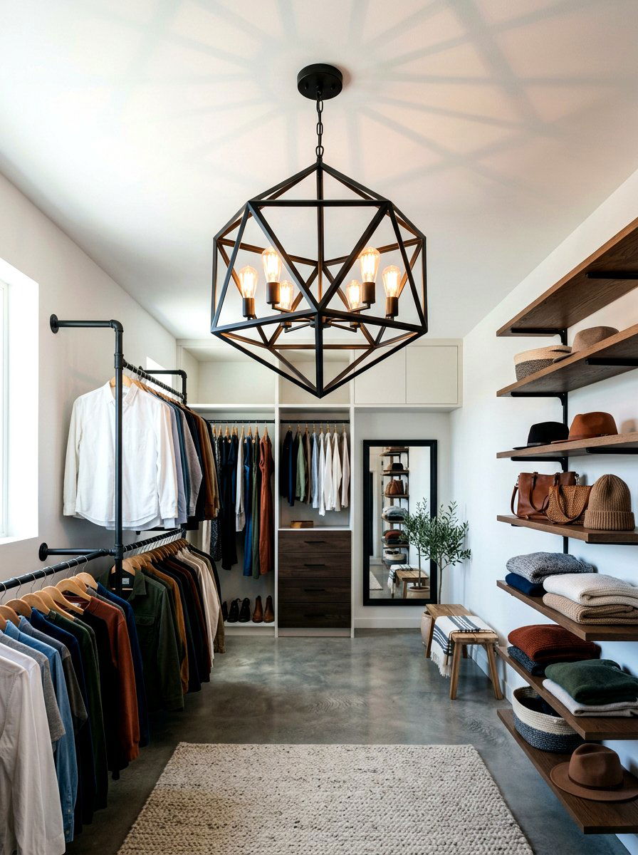 Geometric Cage Chandelier - 30 closet chandelier ideas