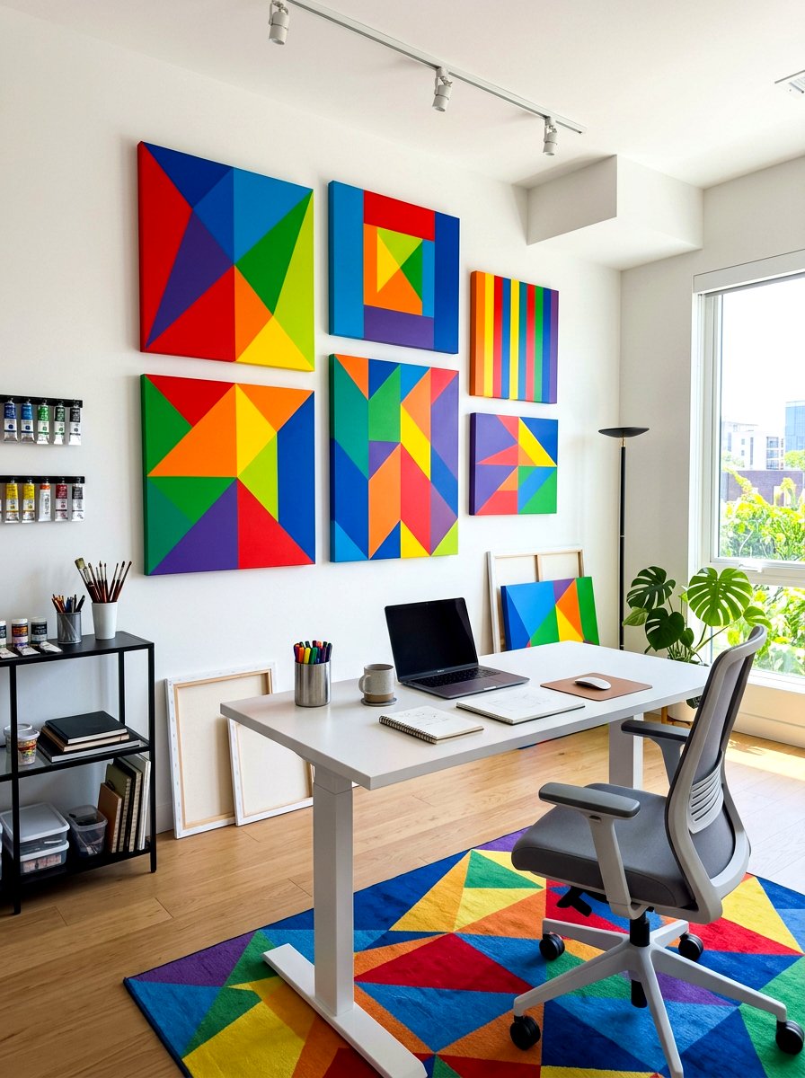 Geometric Canvas Art - 30 oversized wall art ideas
