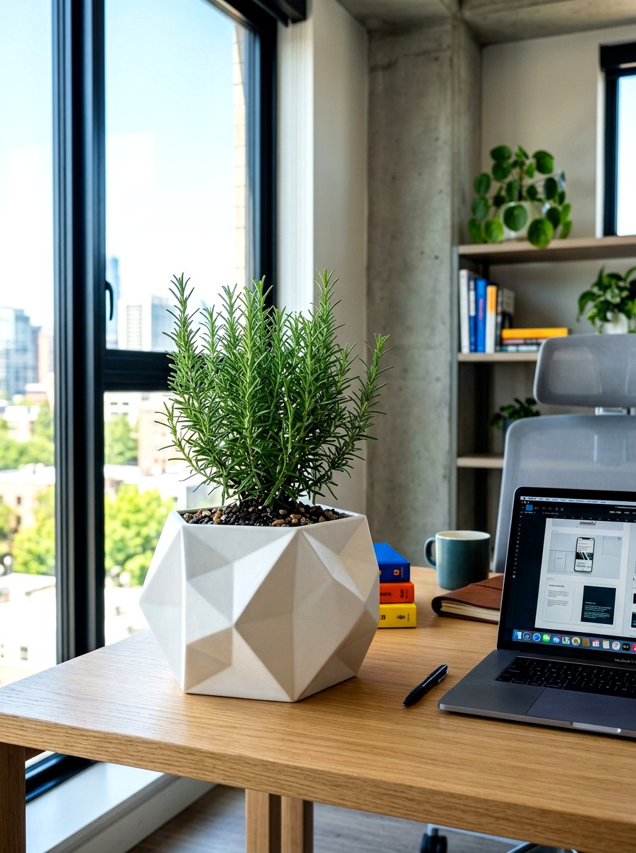 Geometric Ceramic Planter - 30 herb planter ideas