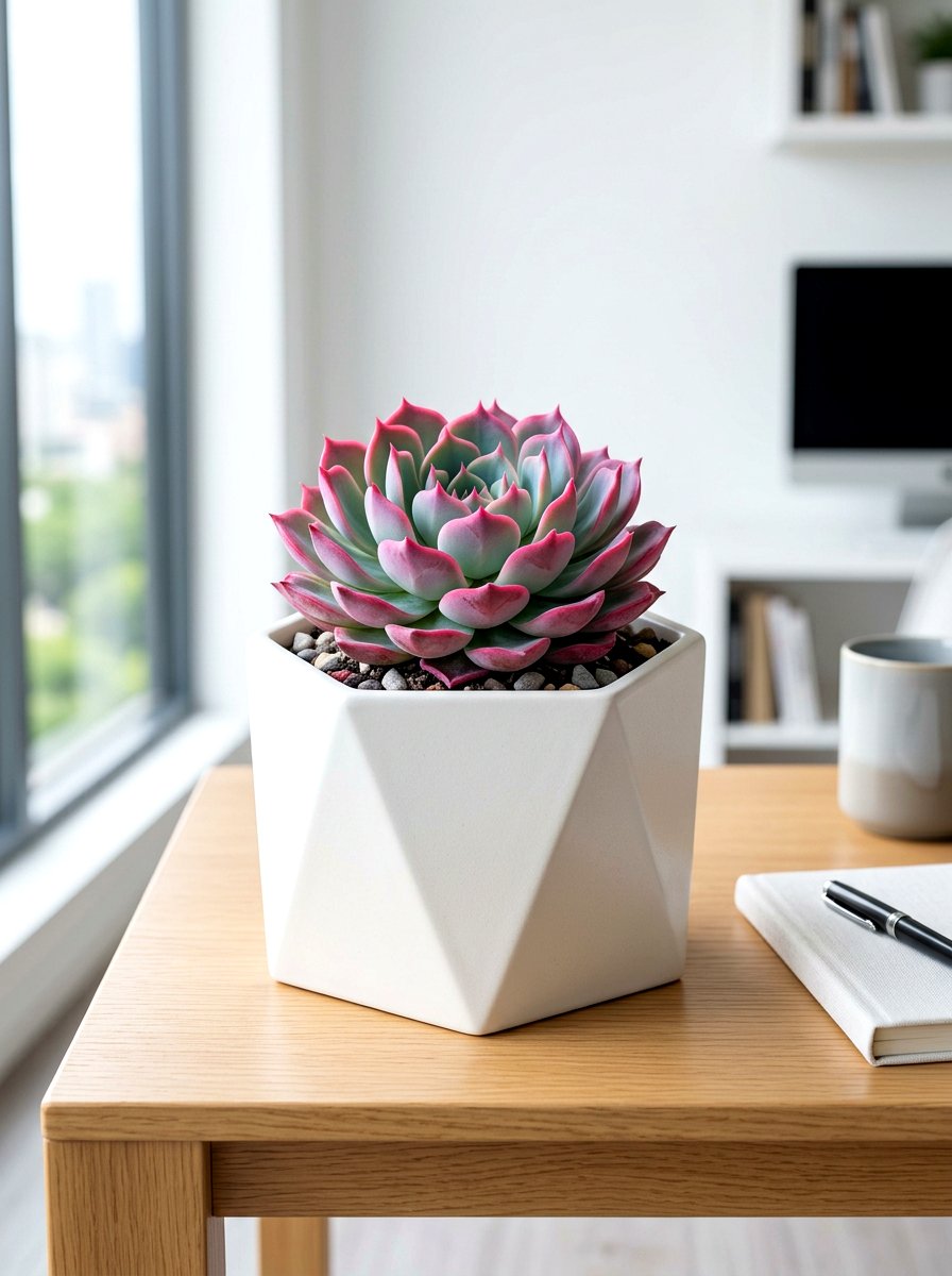 Geometric Ceramic Pot - 30 succulent garden ideas