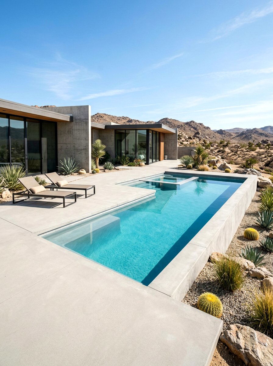 Geometric Concrete Pool - 30 small backyard pool ideas