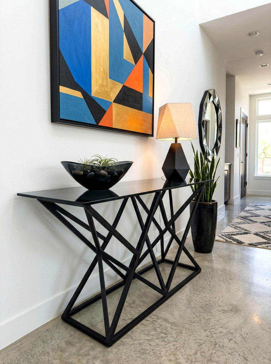 Geometric Console Table - 30 front hall console ideas