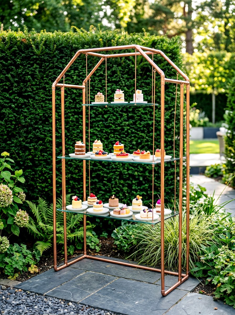 Geometric Copper Frame Station - 30 outdoor dessert station ideas