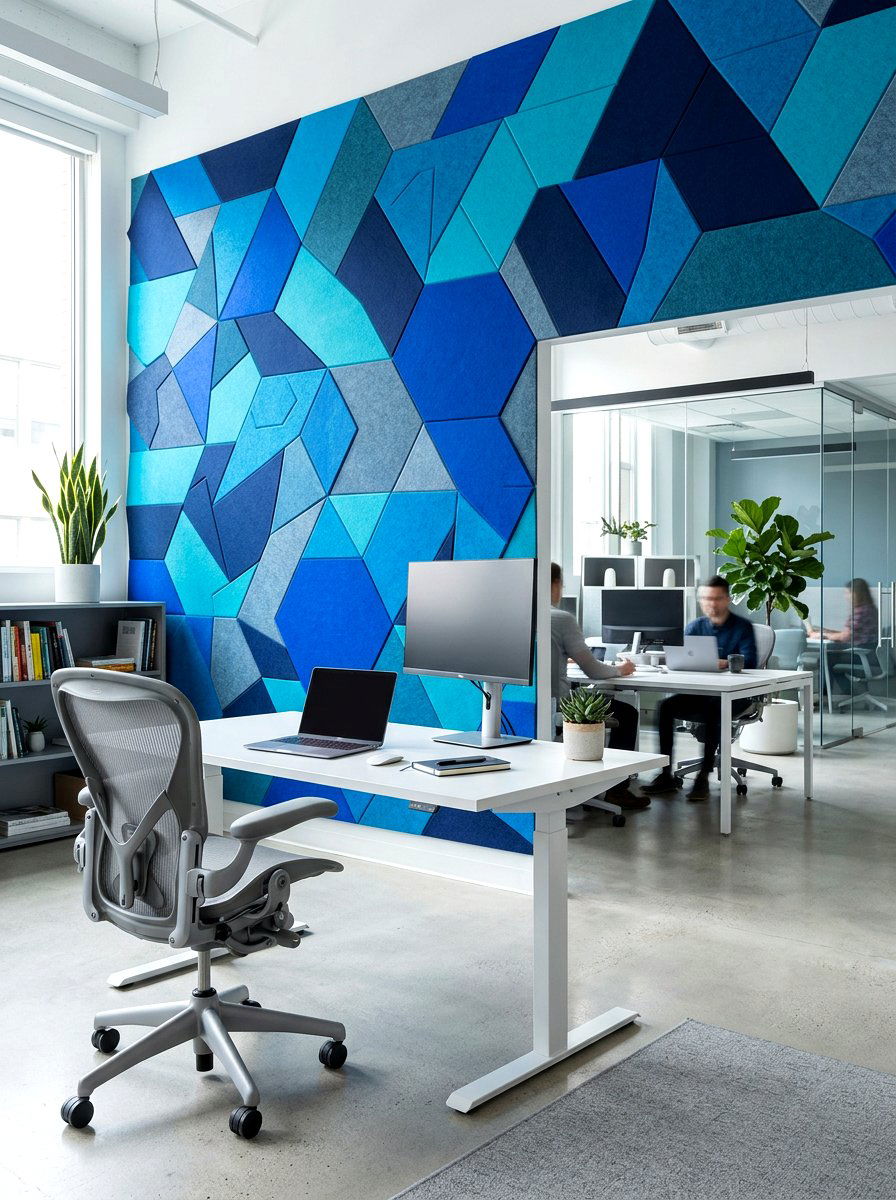 Geometric Felt Panels - 30 office pinboard ideas