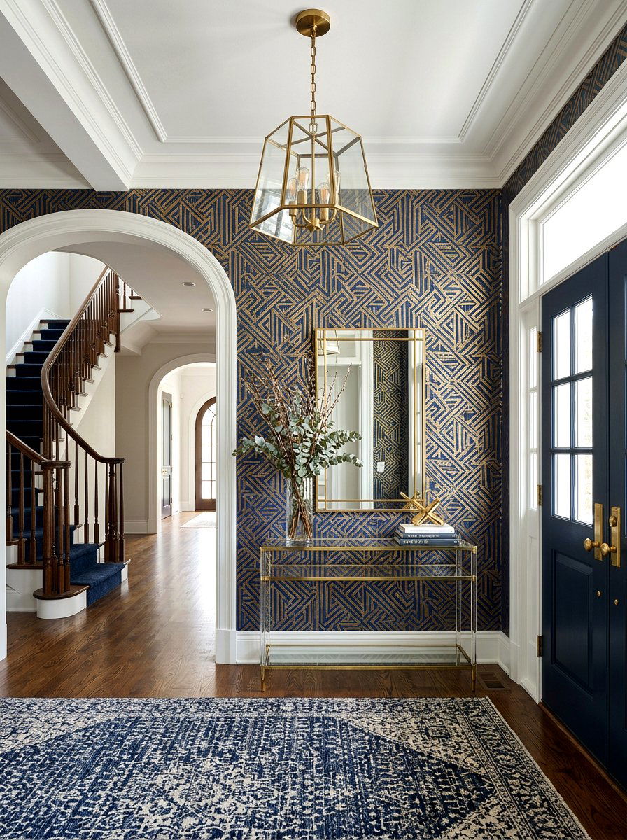 Geometric Foyer Wallpaper - 30 entry wallpaper ideas