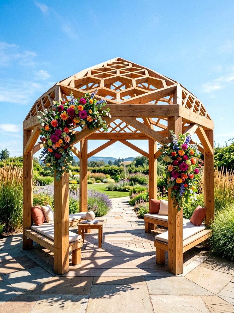 Geometric Frame Gazebo - 30 backyard wedding gazebo ideas