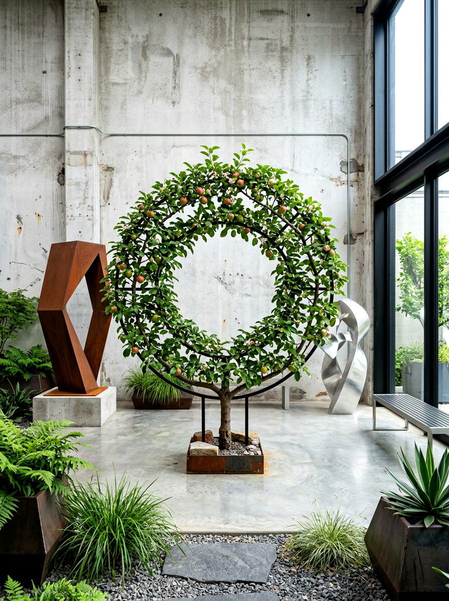 Geometric Fruit Tree - 30 espalier fruit tree wall ideas