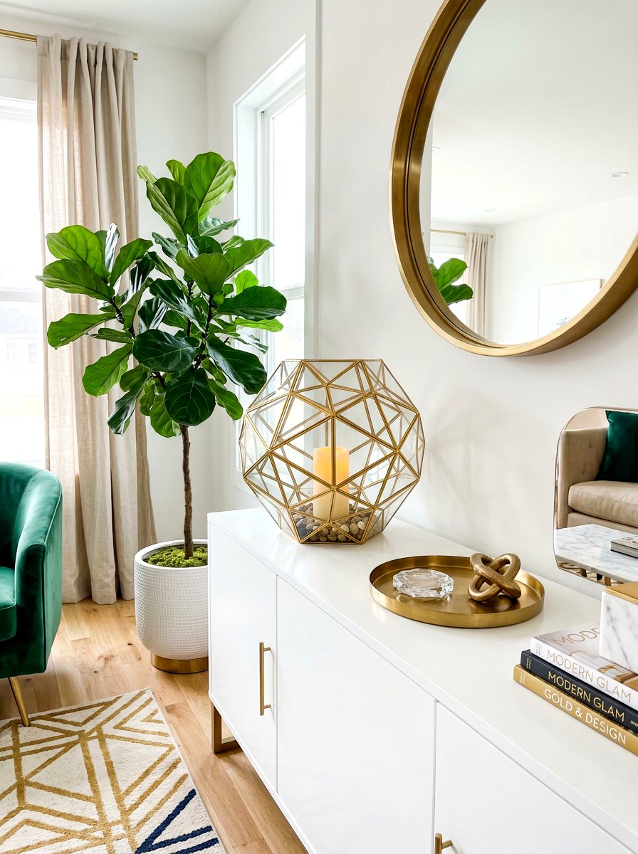 Geometric Gold Lantern - 30 lantern decor ideas