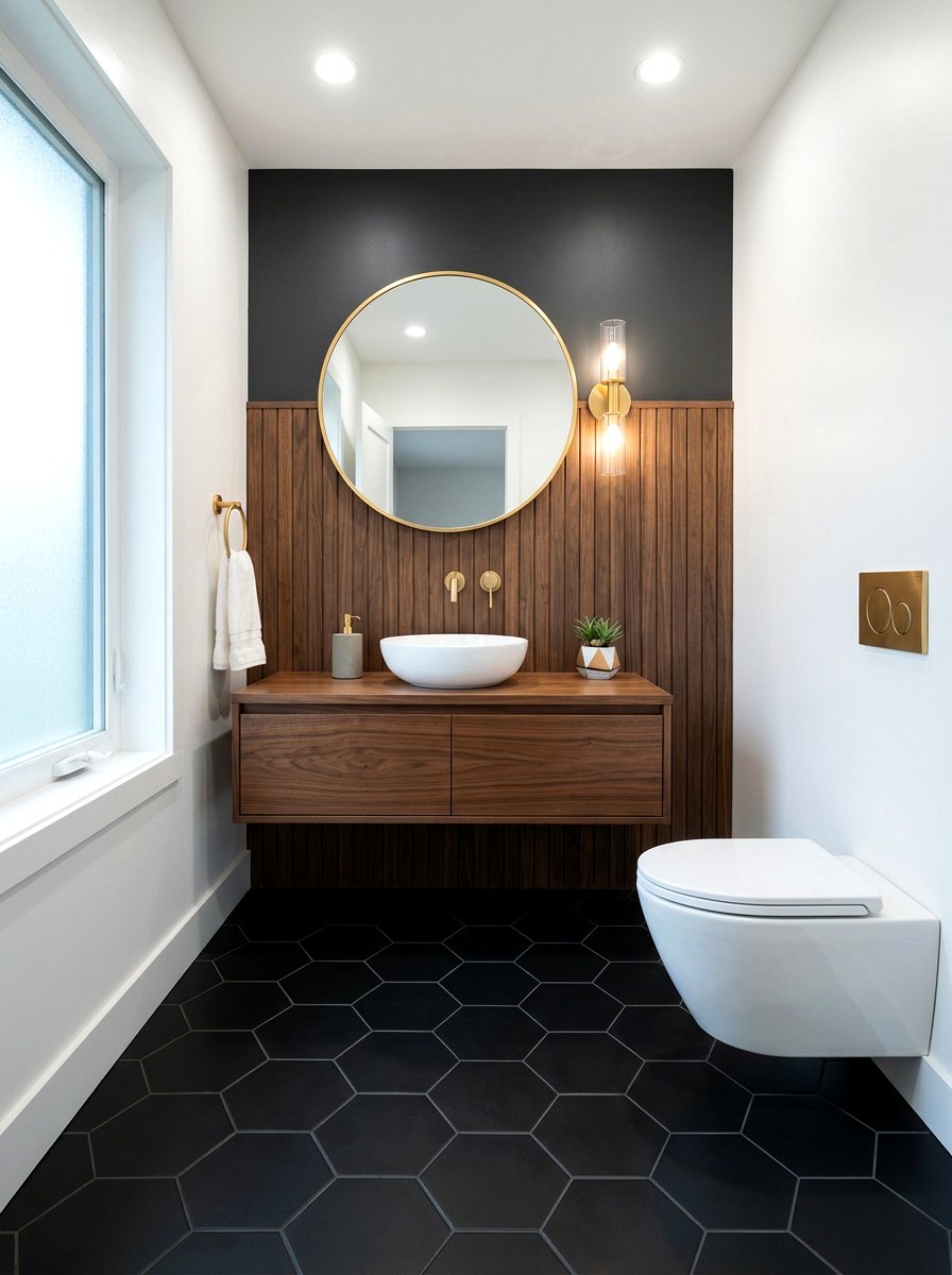 Geometric Hexagon Floor Tile - 30 peel and stick floor ideas