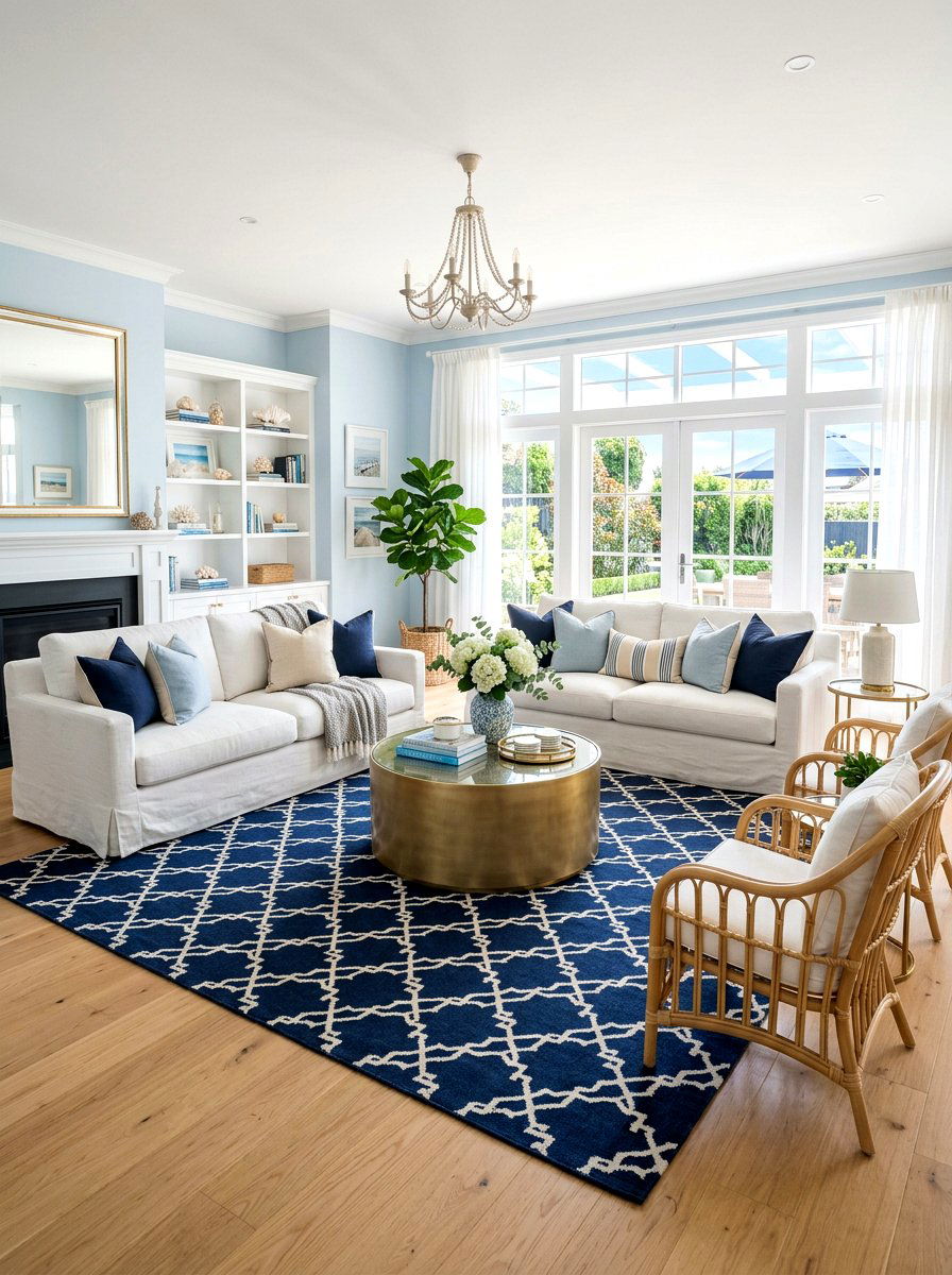 Geometric Lattice Rug - 30 palm beach decor ideas