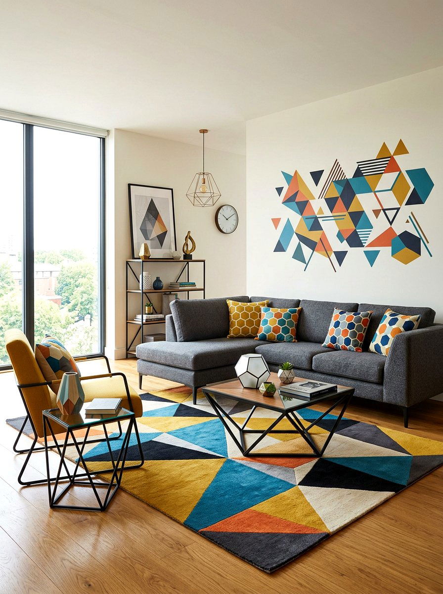 Geometric Living - 30 playful apartment decor ideas