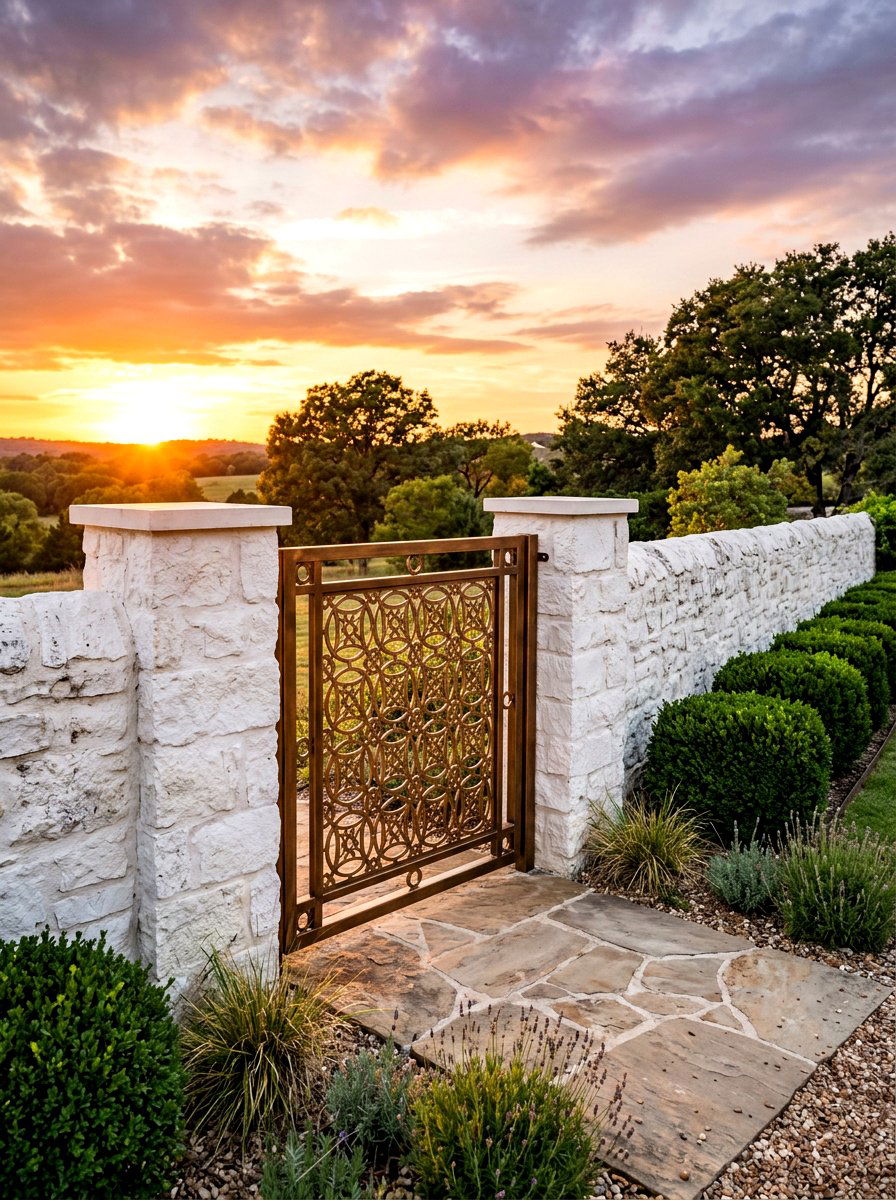 Geometric Metal Gate - 30 garden gate entrance ideas