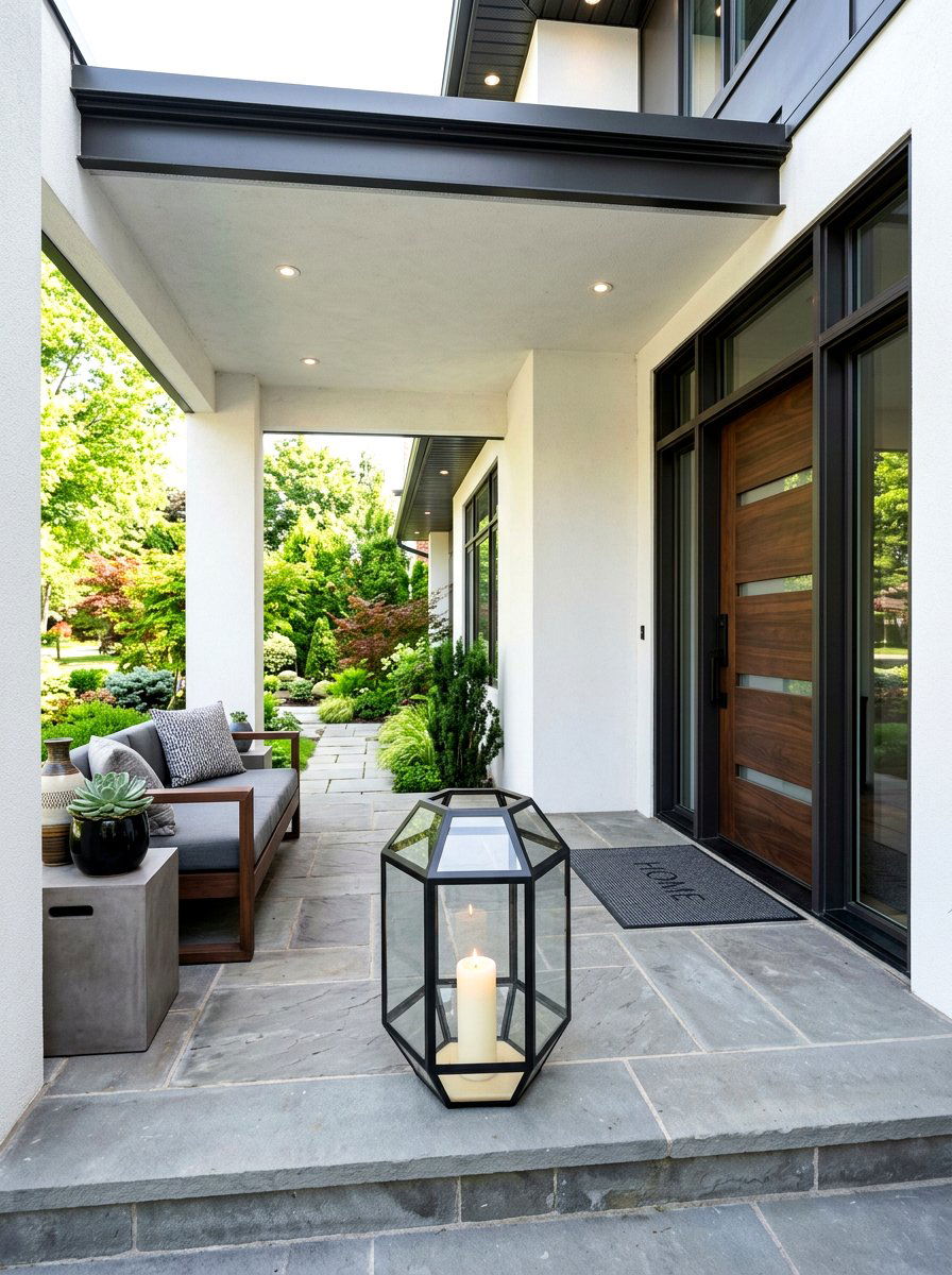 Geometric Metal Lantern For Contemporary Porch - 30 porch lantern styling ideas aesthetic