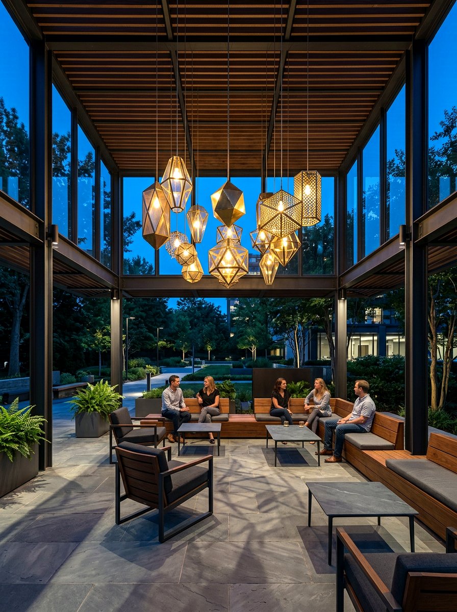 Geometric Metal Lanterns - 30 pavilion lighting ideas