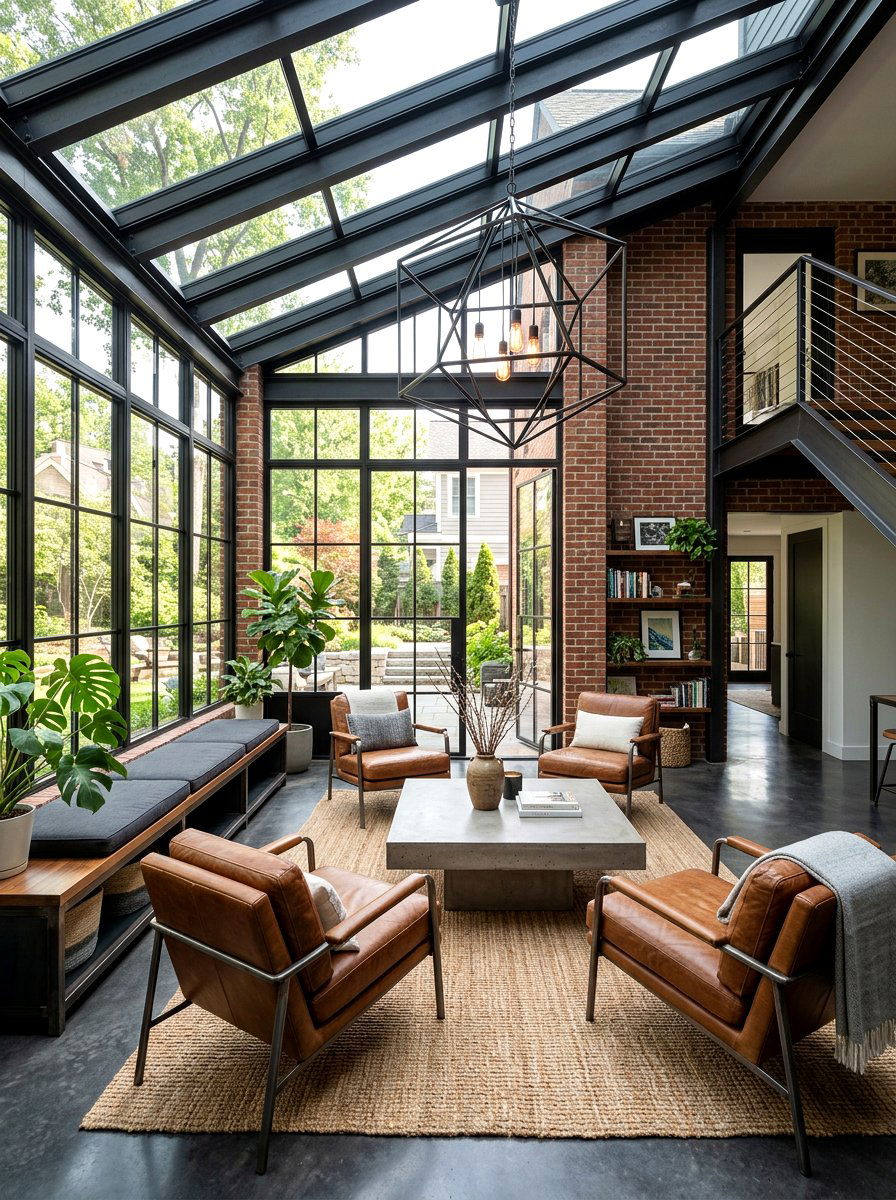 Geometric Metal Pendant - 30 sunroom lighting ideas