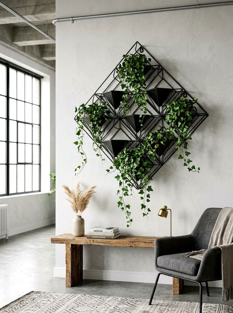 Geometric Metal Planter - 30 wall planter ideas