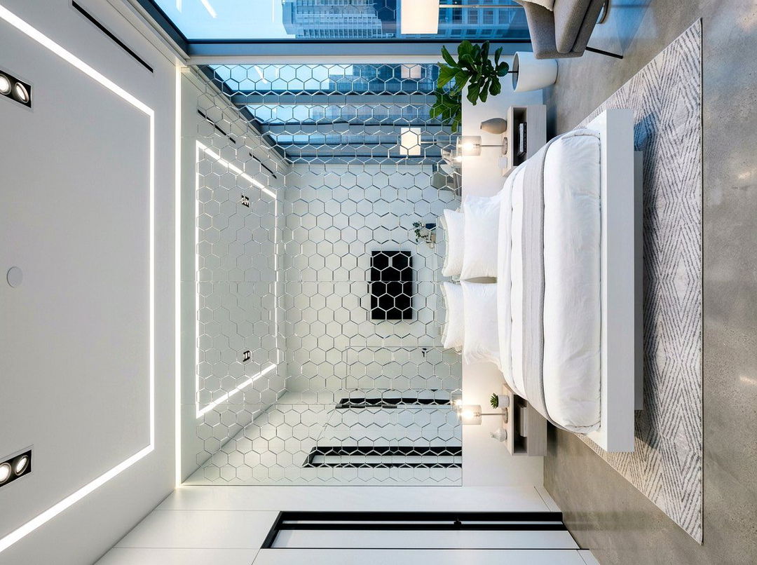 Geometric Mirror Wall - 30 mirror wall ideas