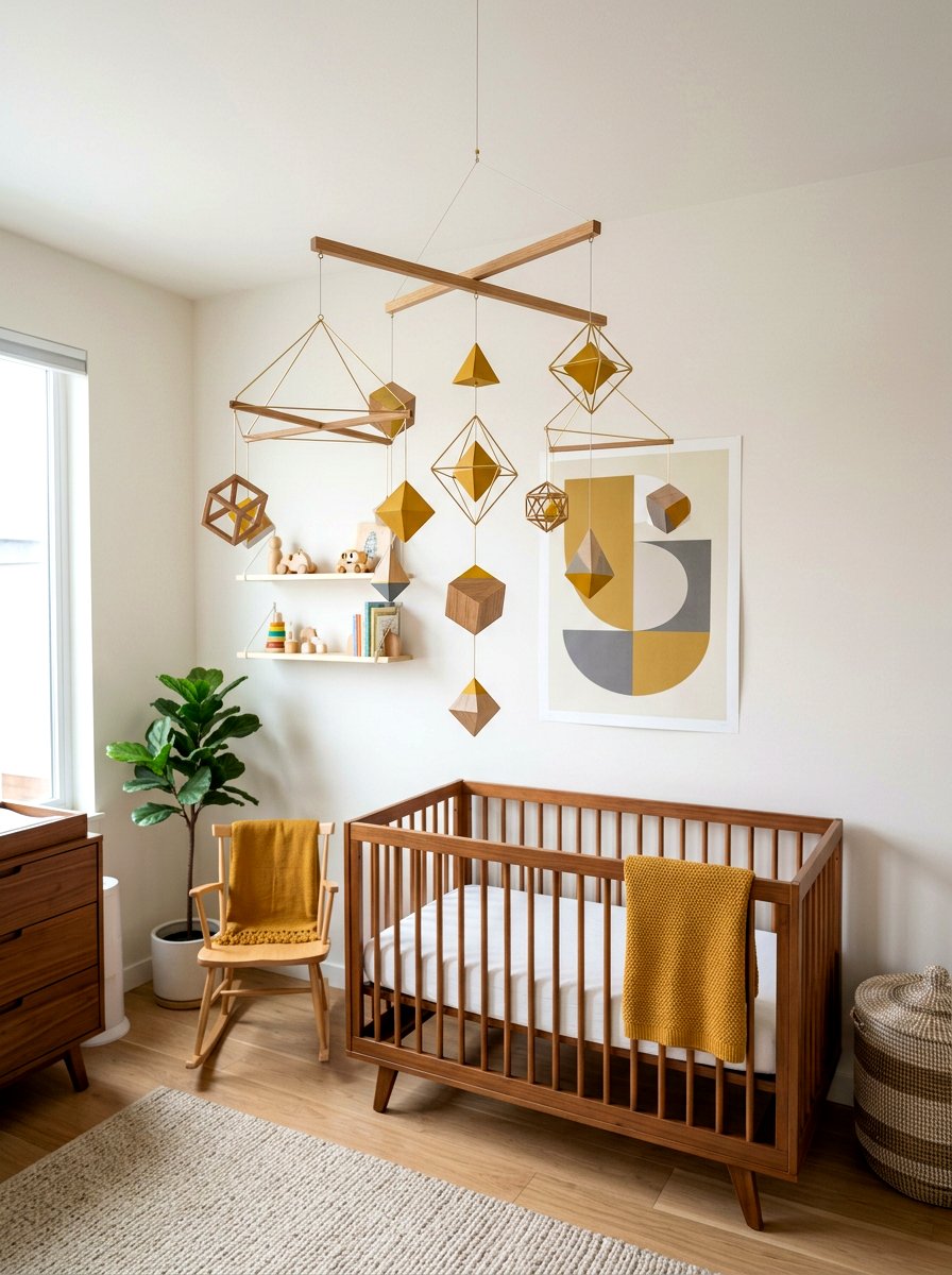 Geometric Modern Mobile - 30 mobile decor nursery ideas