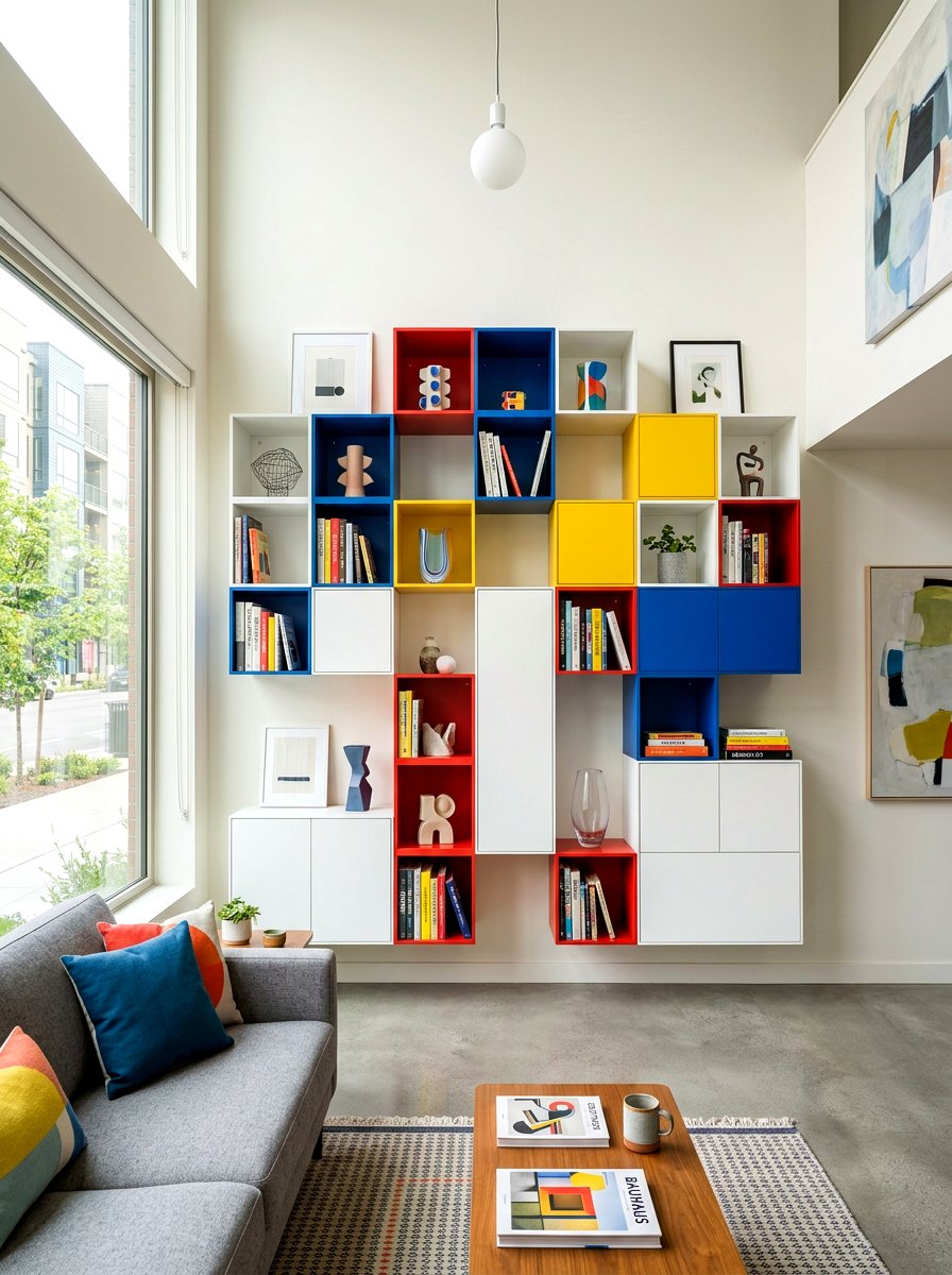 Geometric Modular Unit - 30 built in wall unit ideas