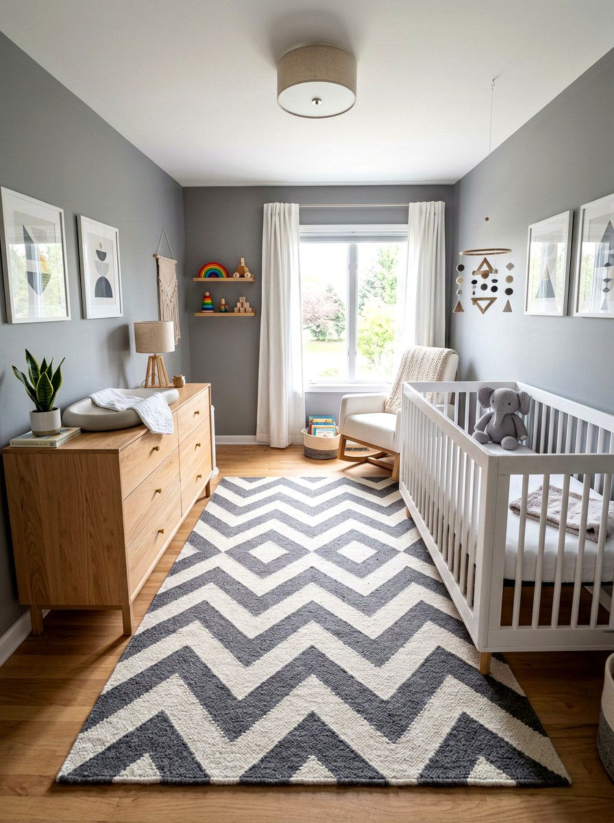 Geometric Nursery Rug - 30 luxe baby room ideas