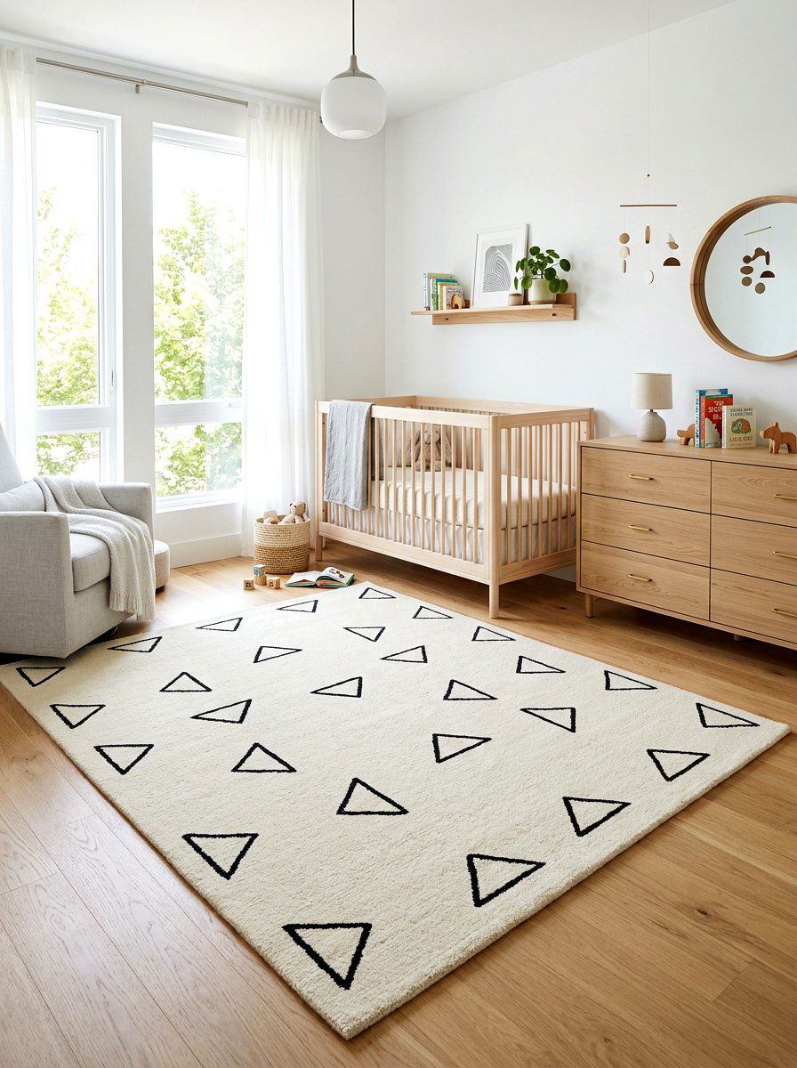 Geometric Nursery Rug - 30 Scandinavian nursery ideas
