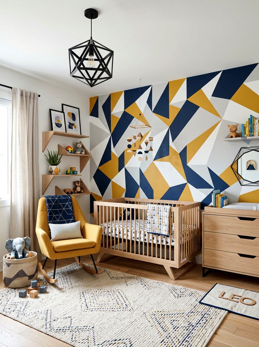 Geometric Nursery - 30 baby room ideas