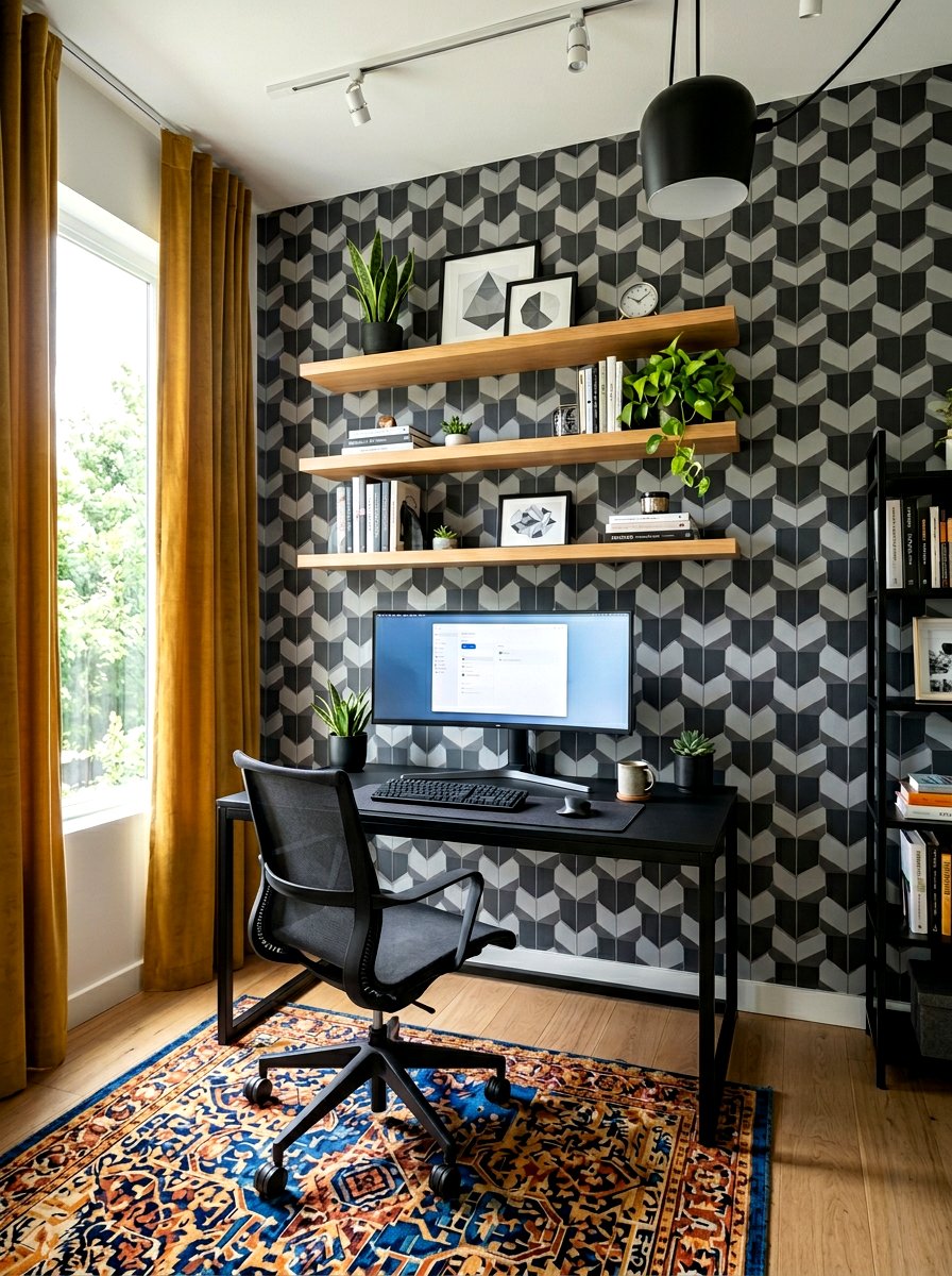 Geometric Office Wallpaper - 30 office wallpaper ideas