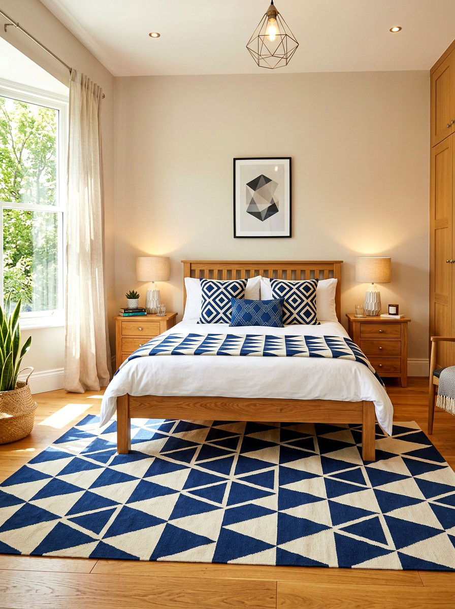 Geometric Pattern Bedroom - 30 midcentury bedroom ideas