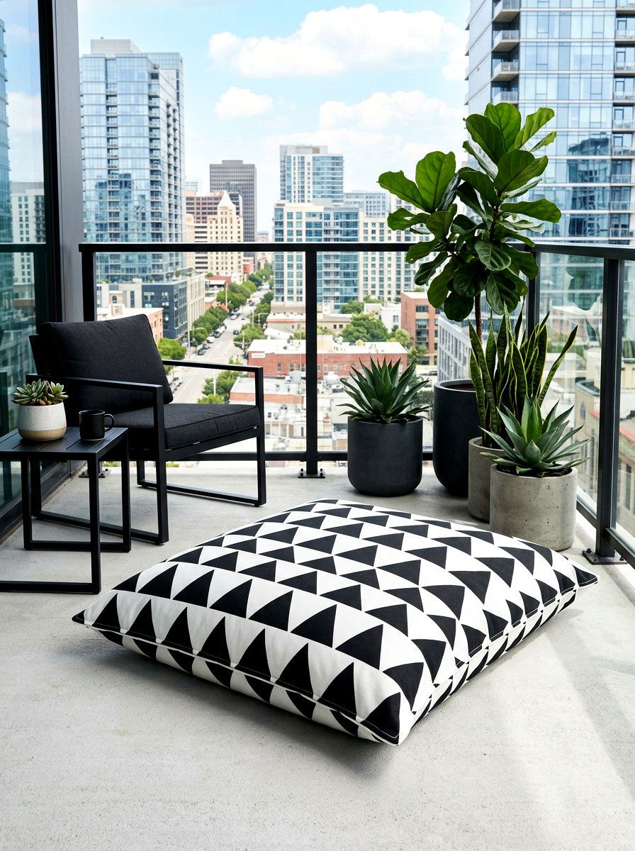 Geometric Pattern Floor Cushion - 30 outdoor floor cushion ideas
