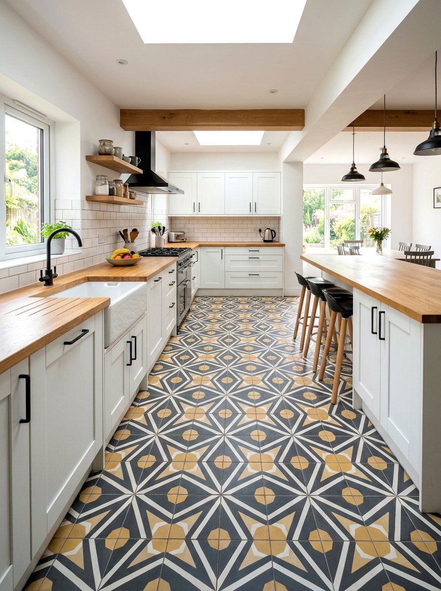 Geometric Pattern Flooring - 30 eclectic home decor ideas