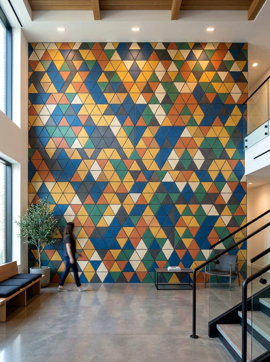 Geometric Pattern Plate Wall - 30 plate wall dining room ideas