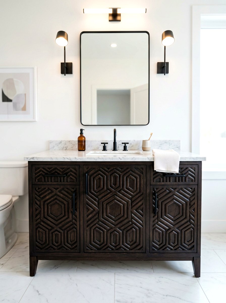Geometric Pattern Vanity - 30 neo deco bathroom vanity ideas