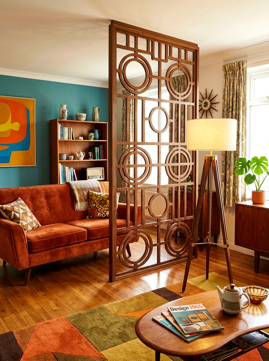 Geometric Patterned Divider - 30 freestanding screen divider ideas
