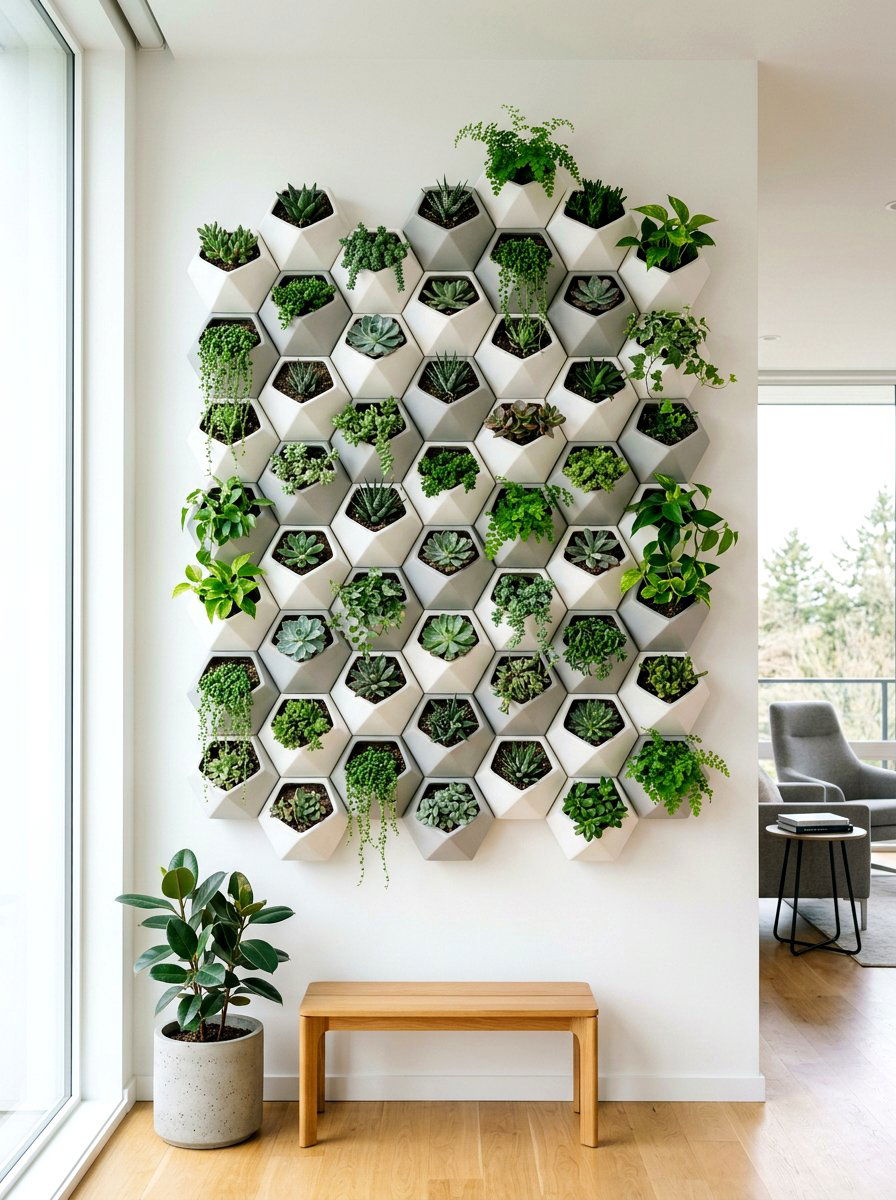 Geometric Pot Vertical Garden - 30 small vertical garden ideas