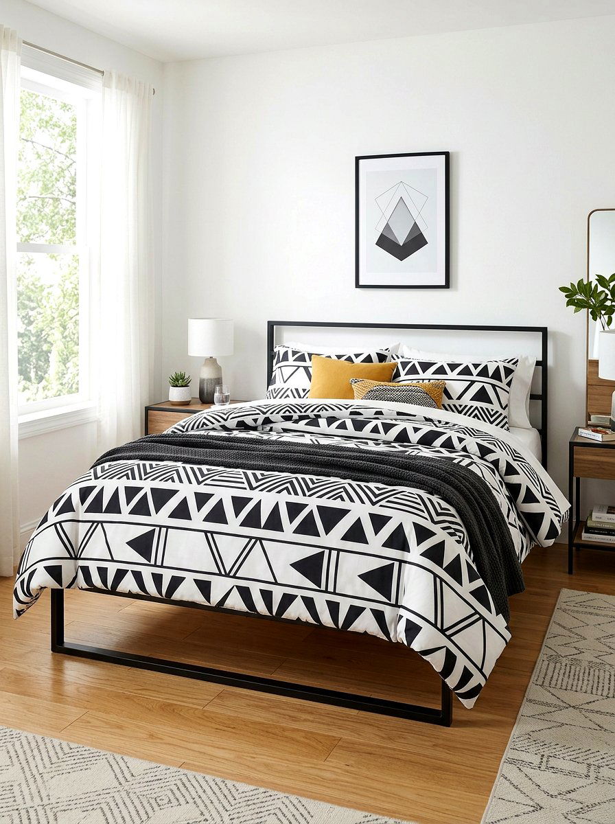 Geometric Print Comforter - 30 guest room bedding ideas
