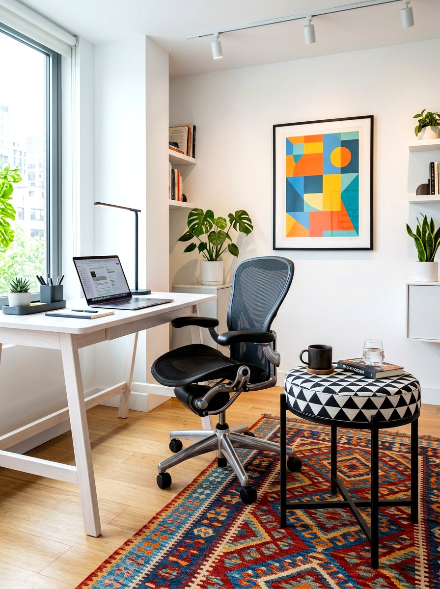 Geometric Print Side Table - 30 fabric covered side table ideas
