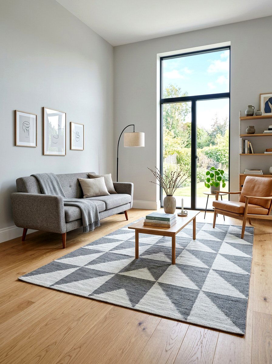 Geometric Rug Room - 30 Scandinavian home ideas