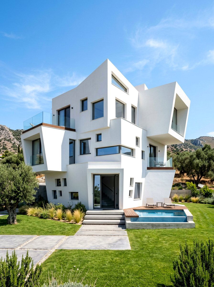 Geometric Shape Villa - 30 villa exterior ideas