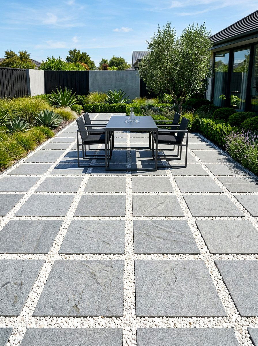 Geometric Stone Layout - 30 rock landscaping ideas