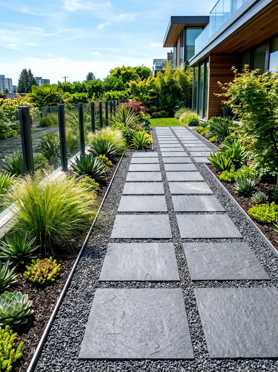 Geometric Stone Walkway - 30 stone walkway ideas